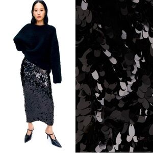 New H&M Sequined Midi Skirt